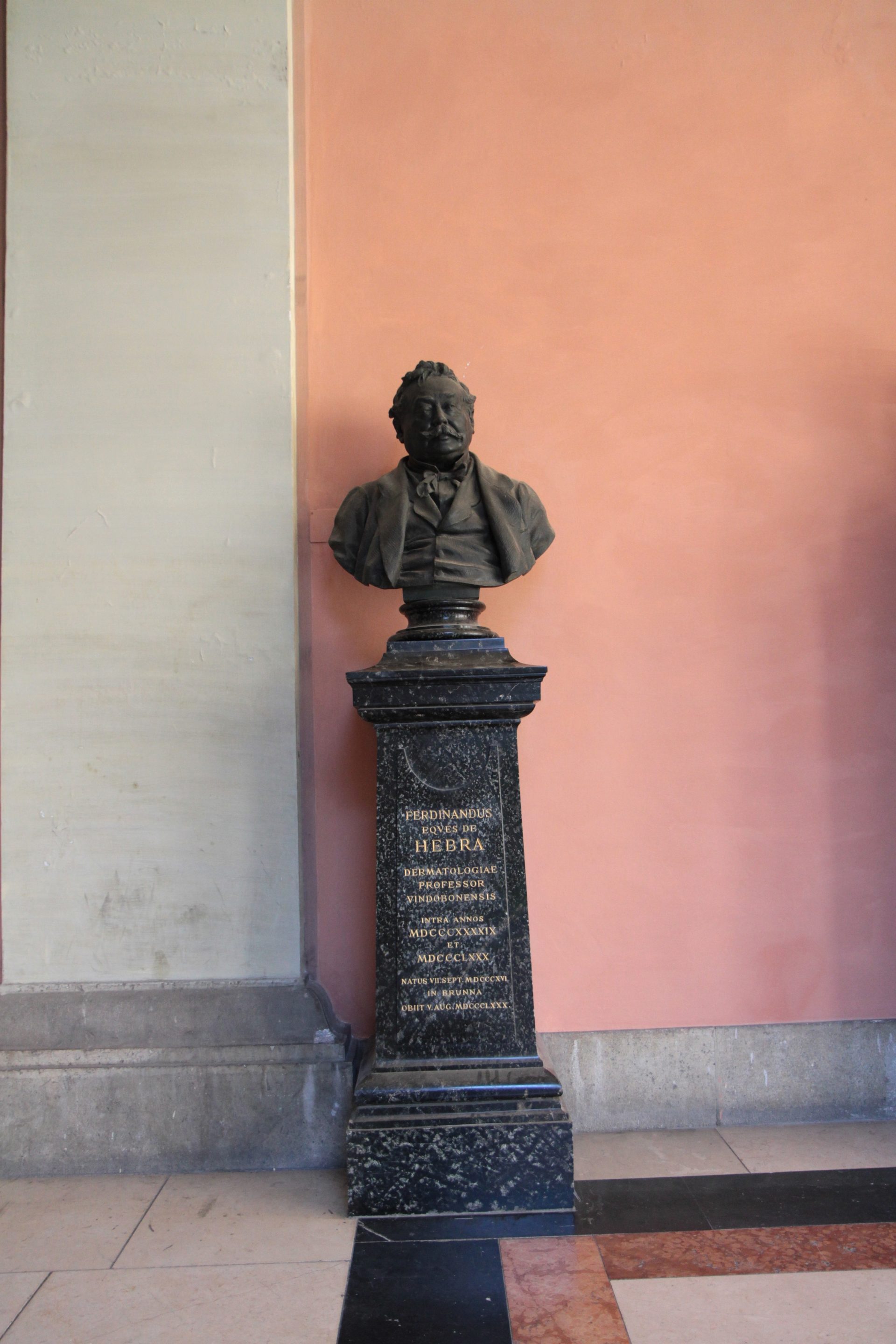 Ferdinand von Hebra's bust, Medical monuments, UNI Vienna (1).JPG